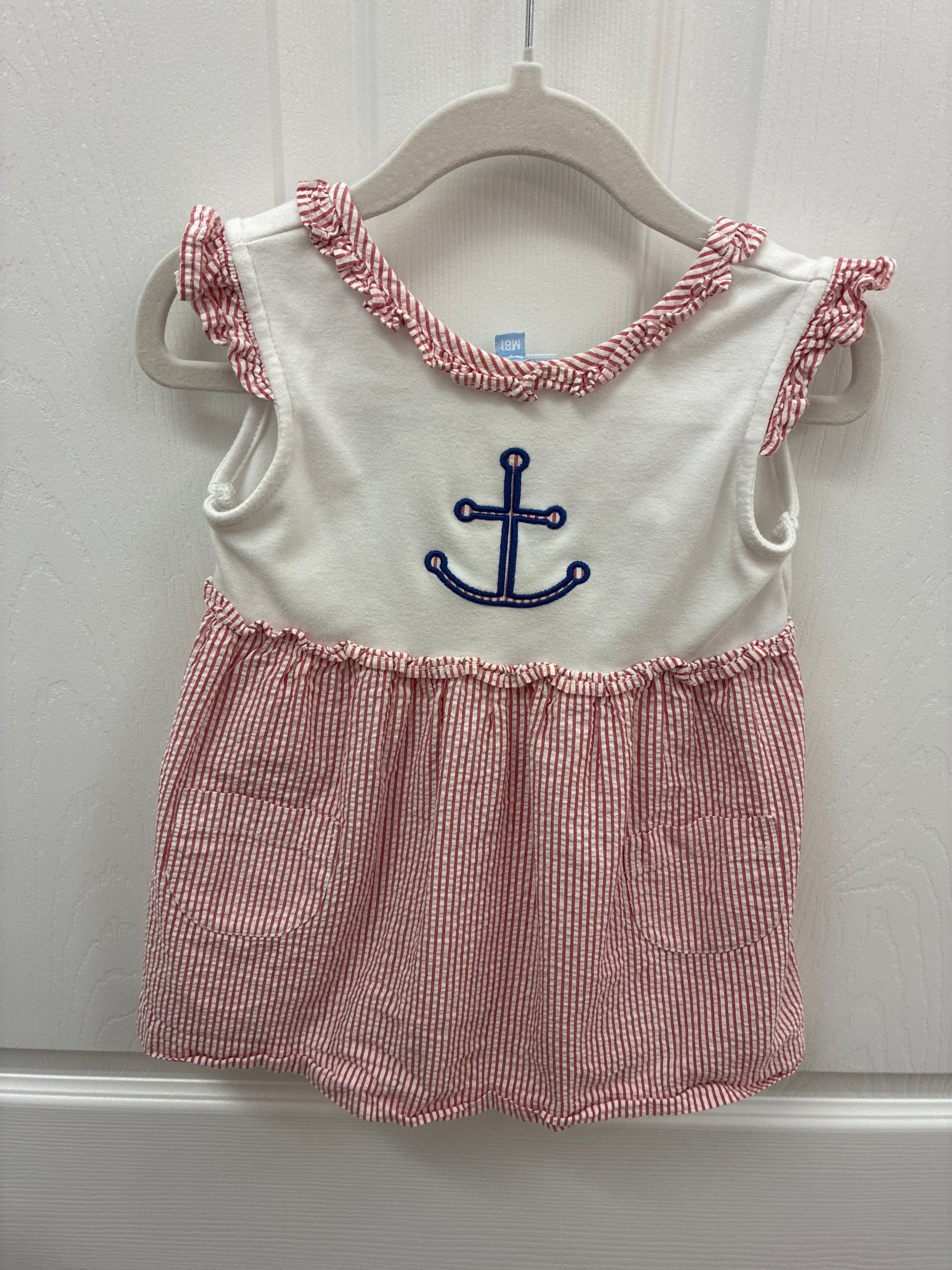 Little English Anchor Dress, 18 mos