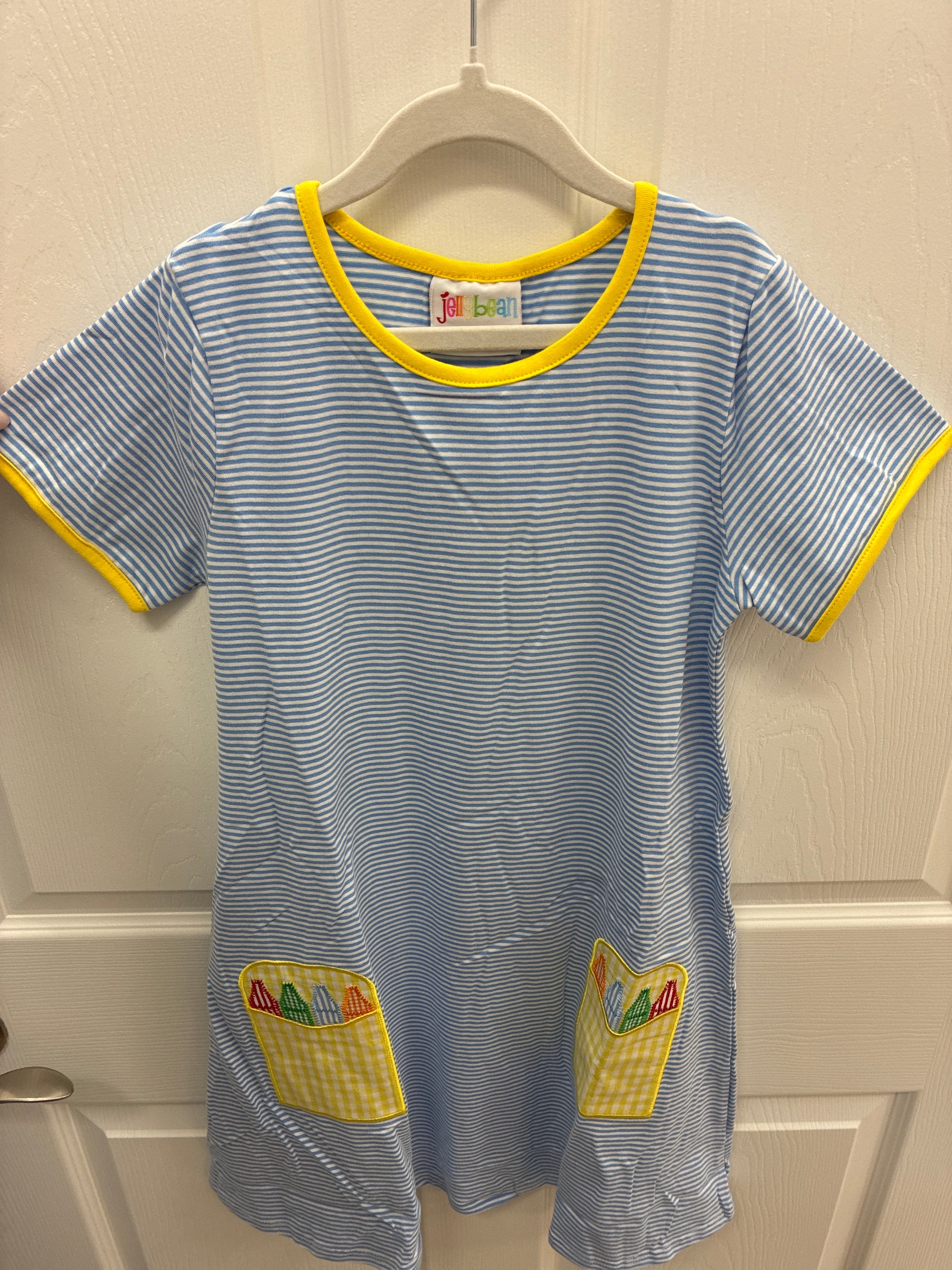 JB striped blue crayon dress, 10