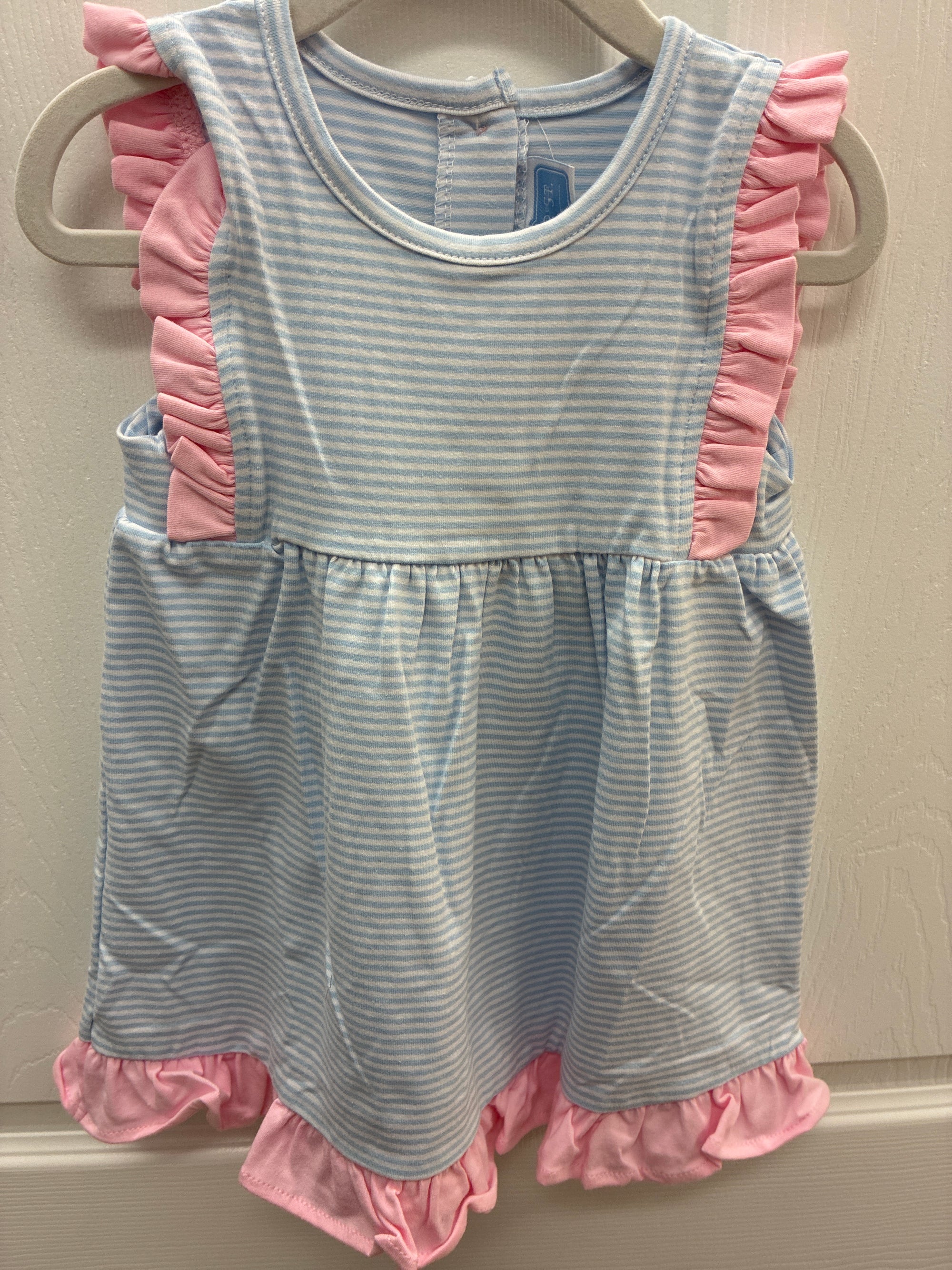 TS Blue Stripe Dress, 18 mos