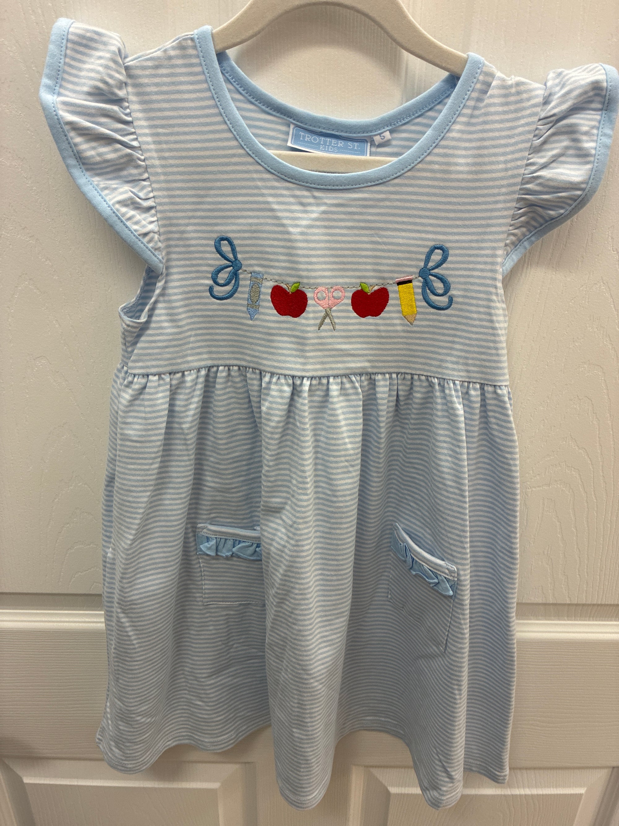TS blue stripe BTS banner dress, 5