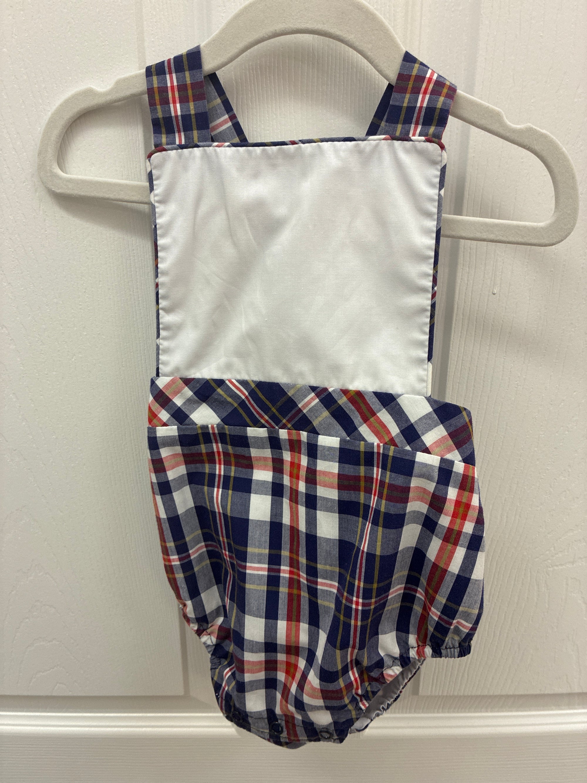 TBBC Blue Plaid Bubble, 12-18 mos
