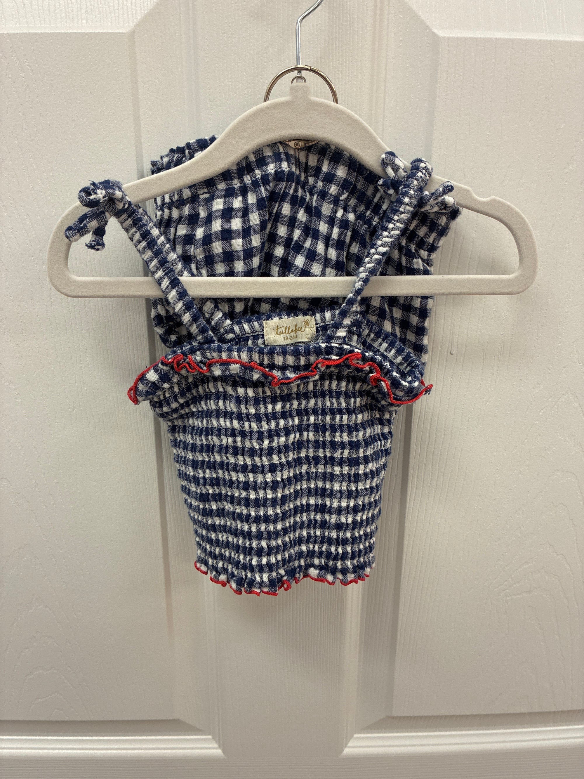 TB Blue Gingham Set, 18-24 mos