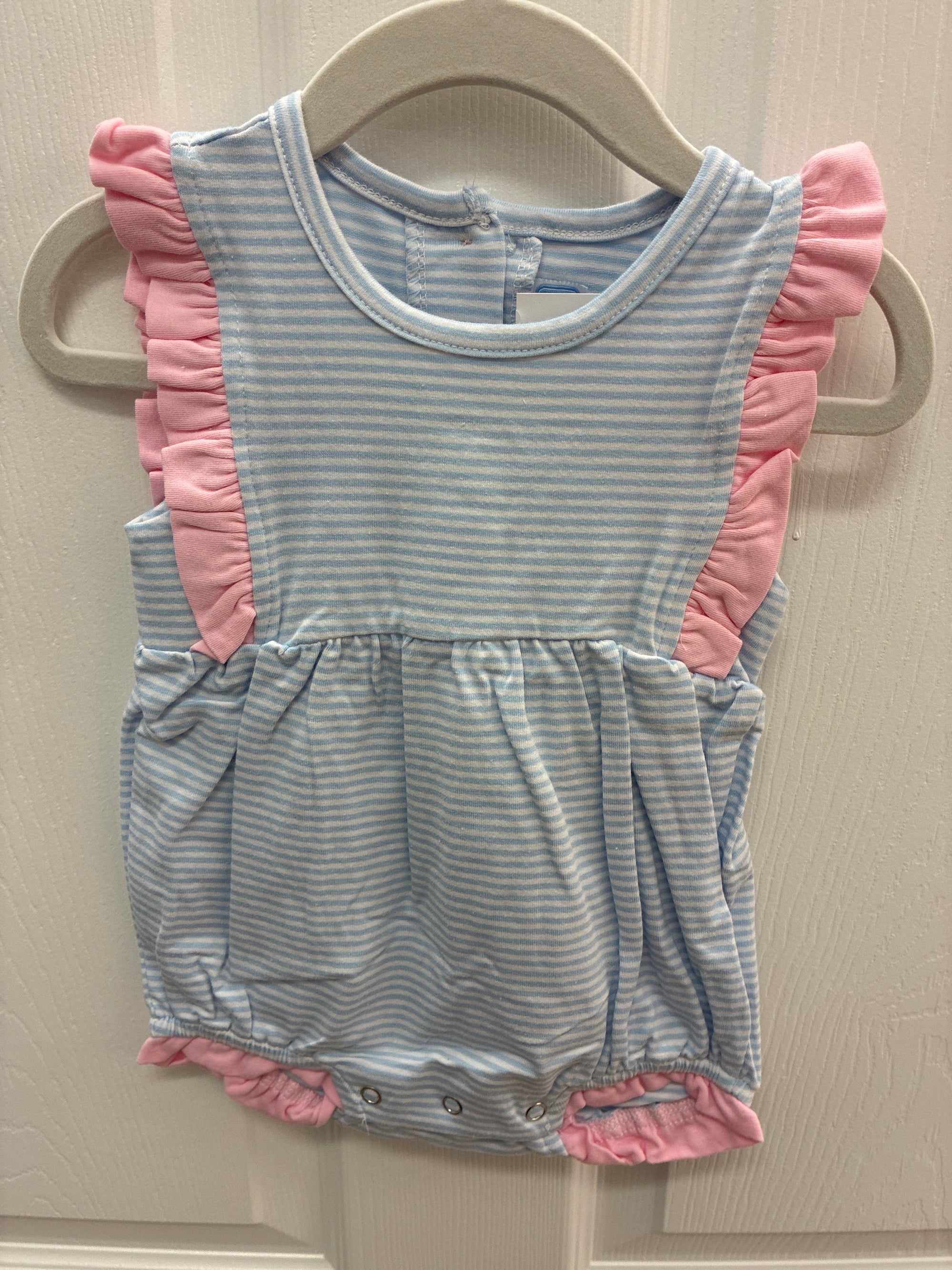 TS Blue Stripe Bubble, 18 mos