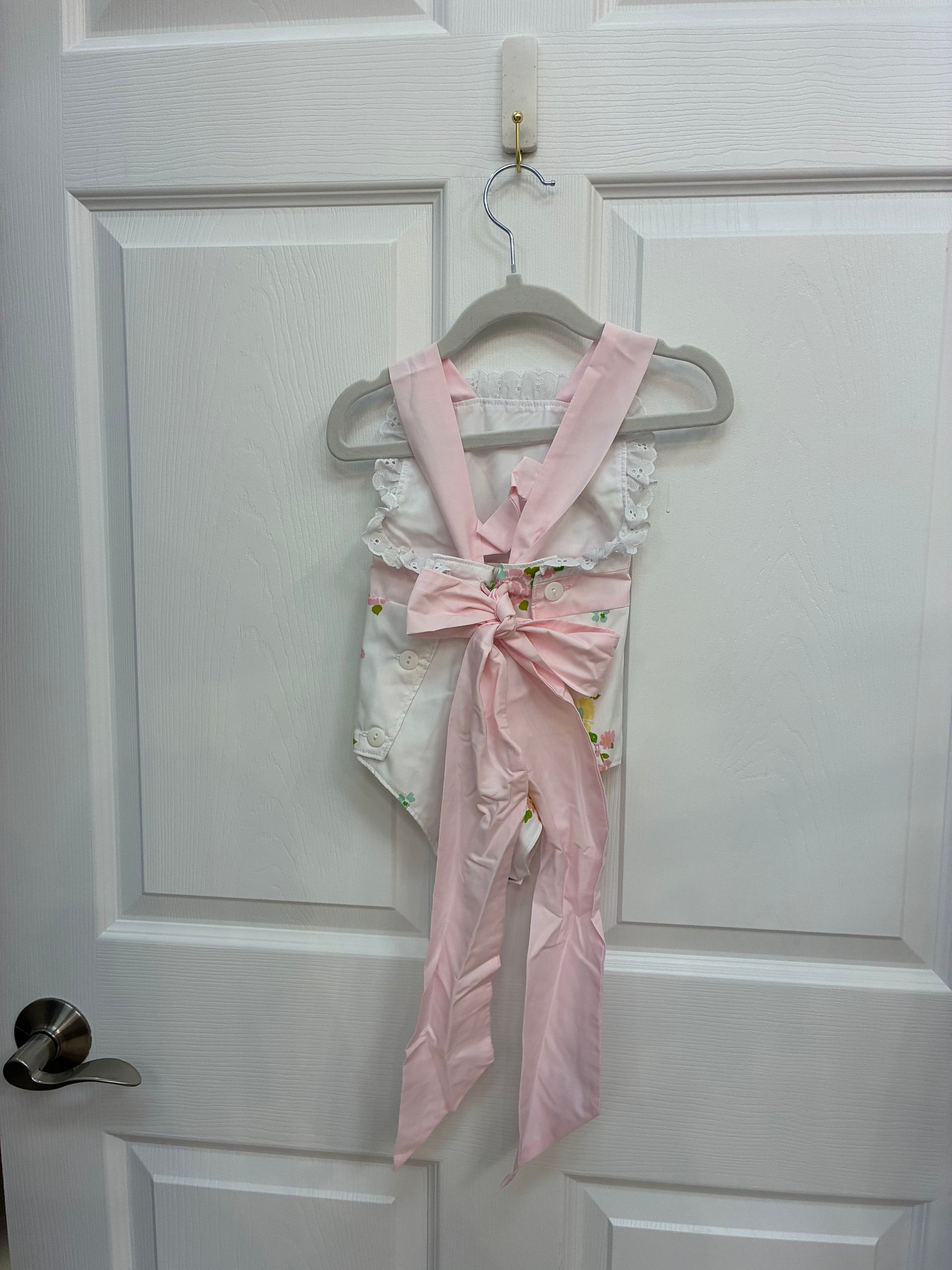 TBBC White Floral Sunsuit, 18-24 mos