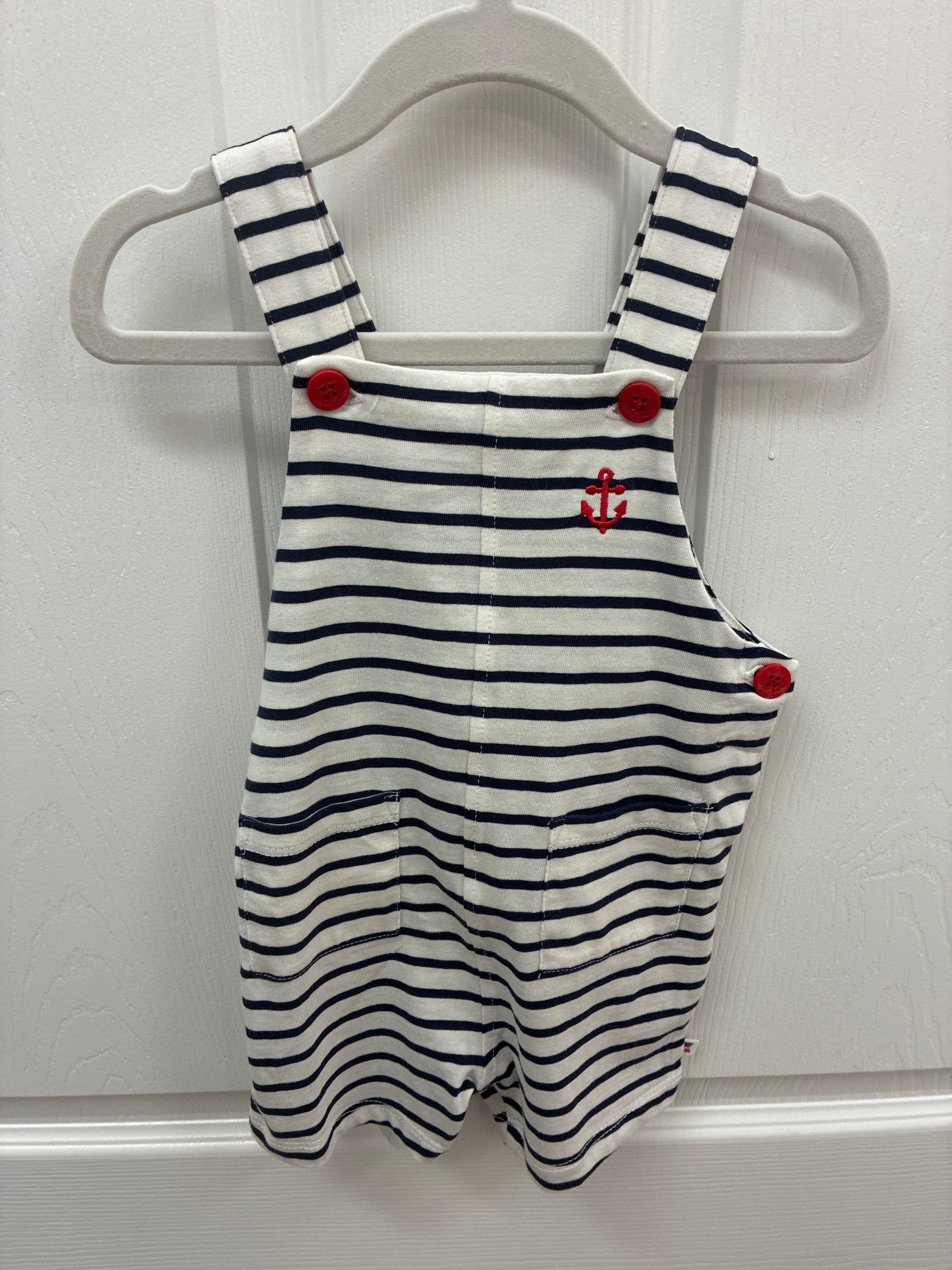 B Stripe Romper, 12 mos