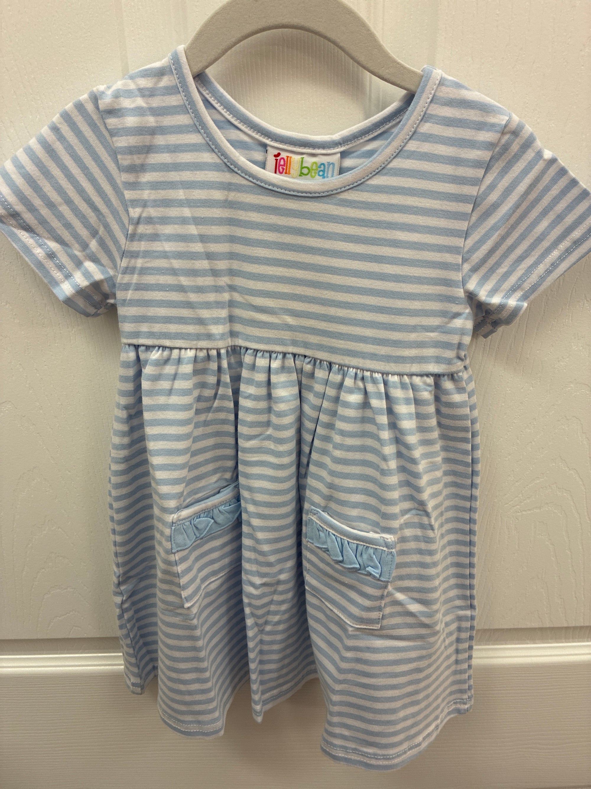 JB Blue Stripe Dress, 24 mos