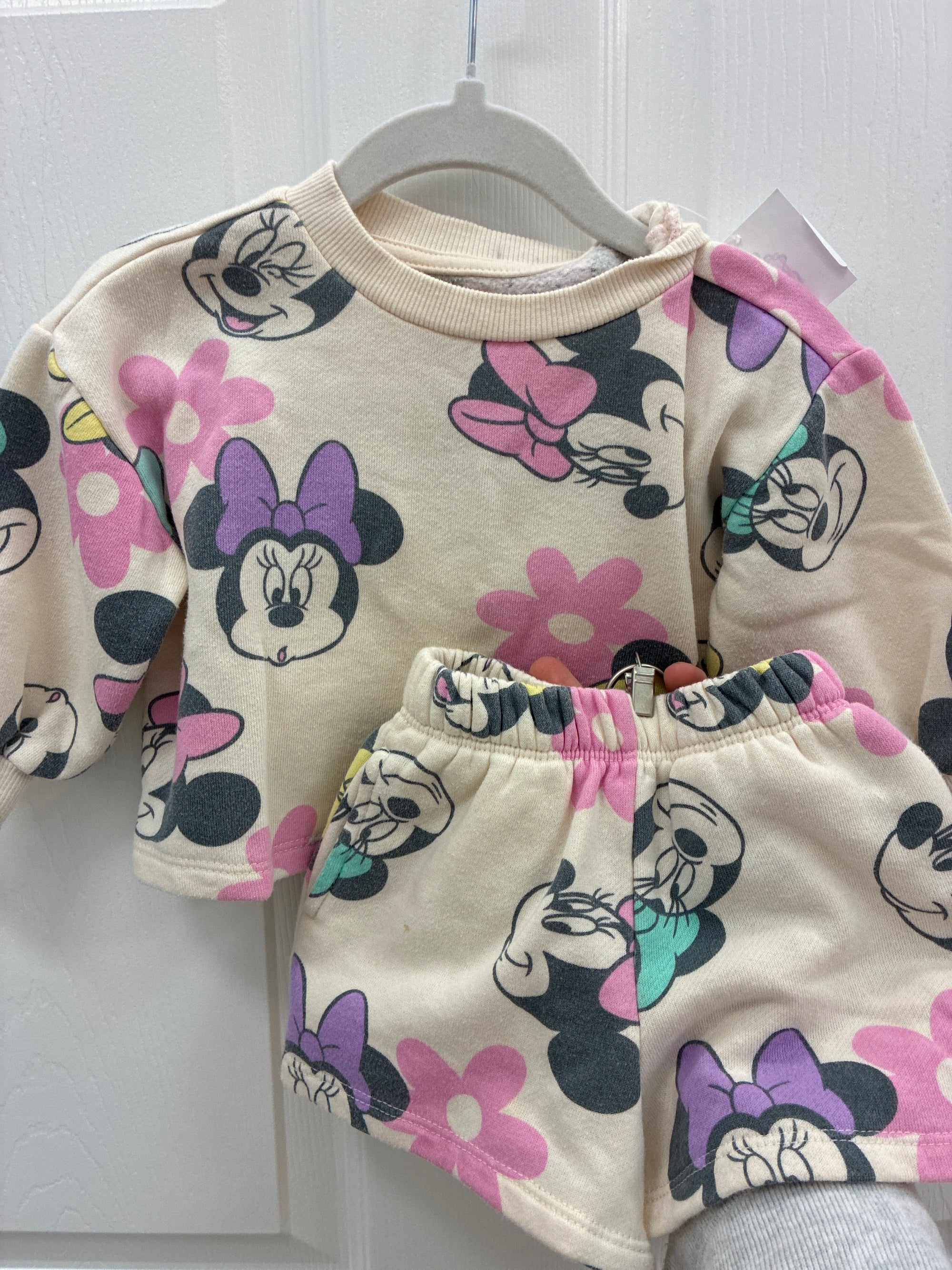 Pastel Minnie Short Set, 12 mos