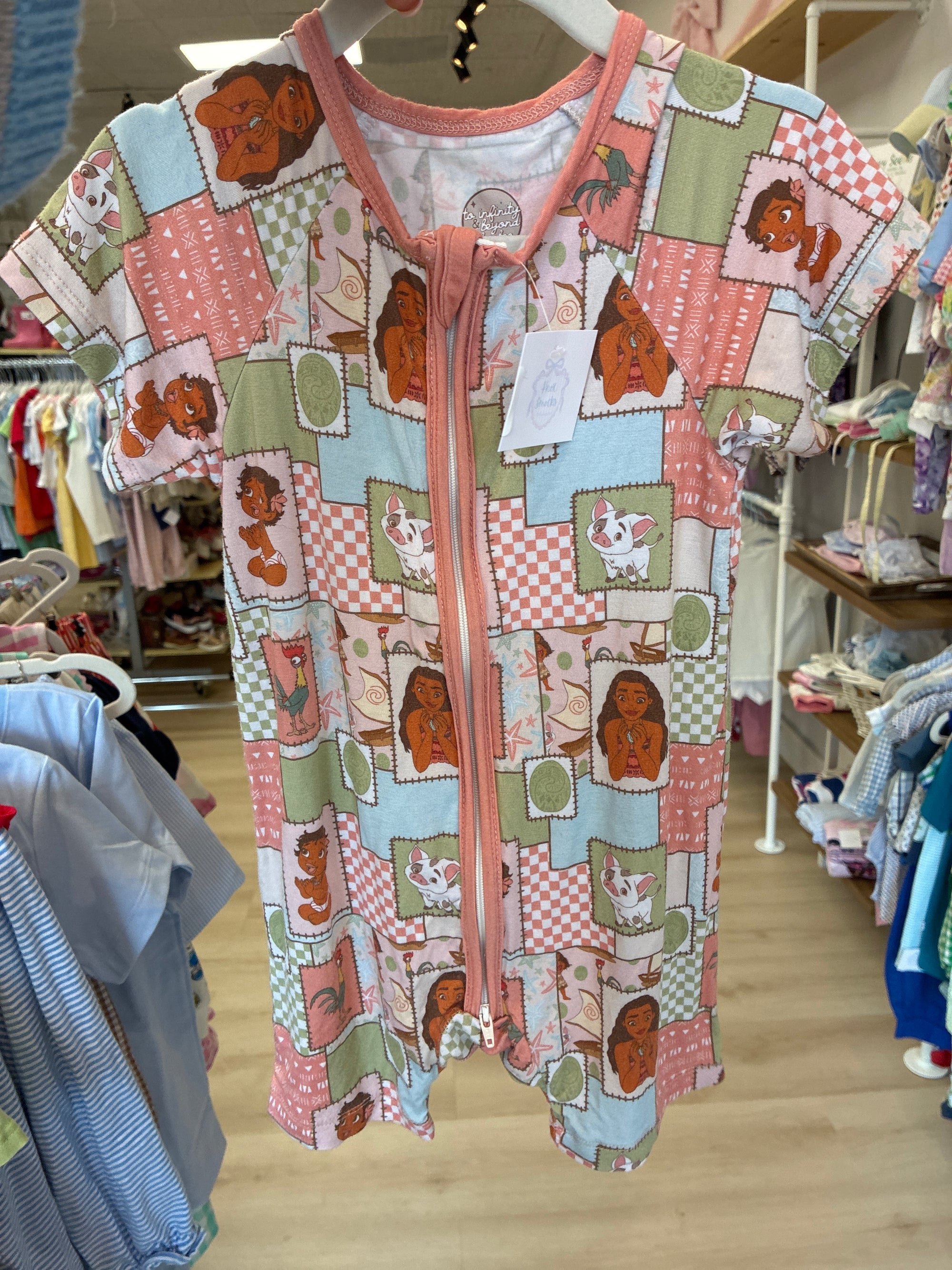 Moana Patchwork Romper, 2T