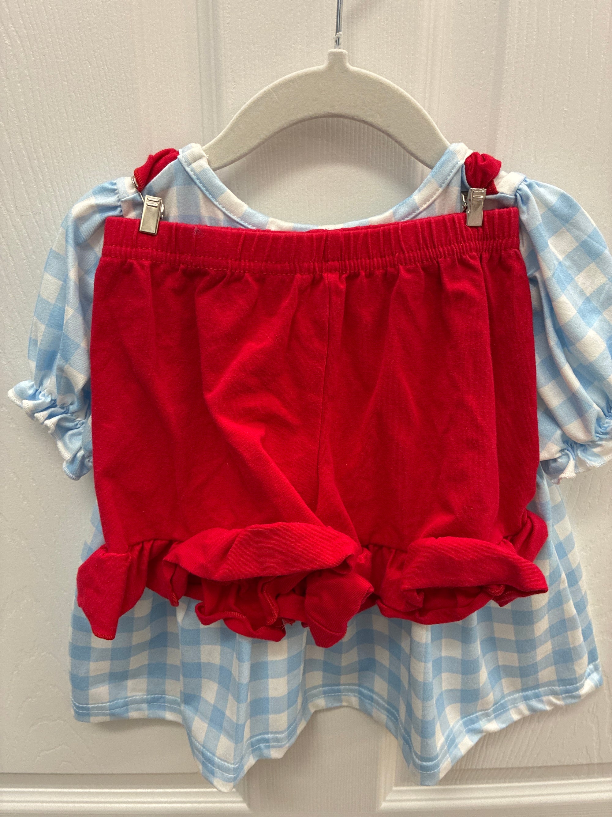 MN Blue Gingham w/ Apples Dress, Small