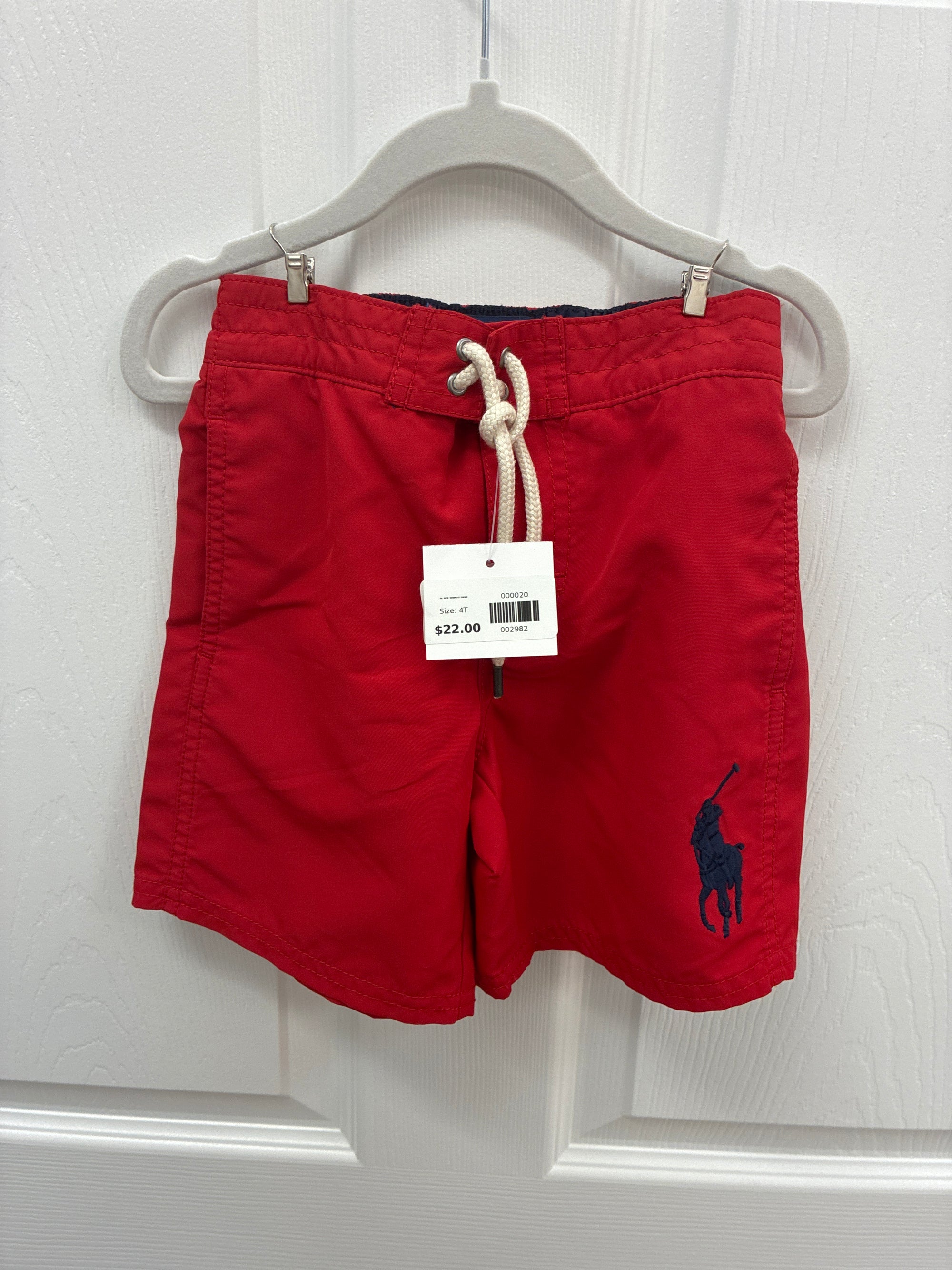 RL RED SHORTS SWIM, 4T