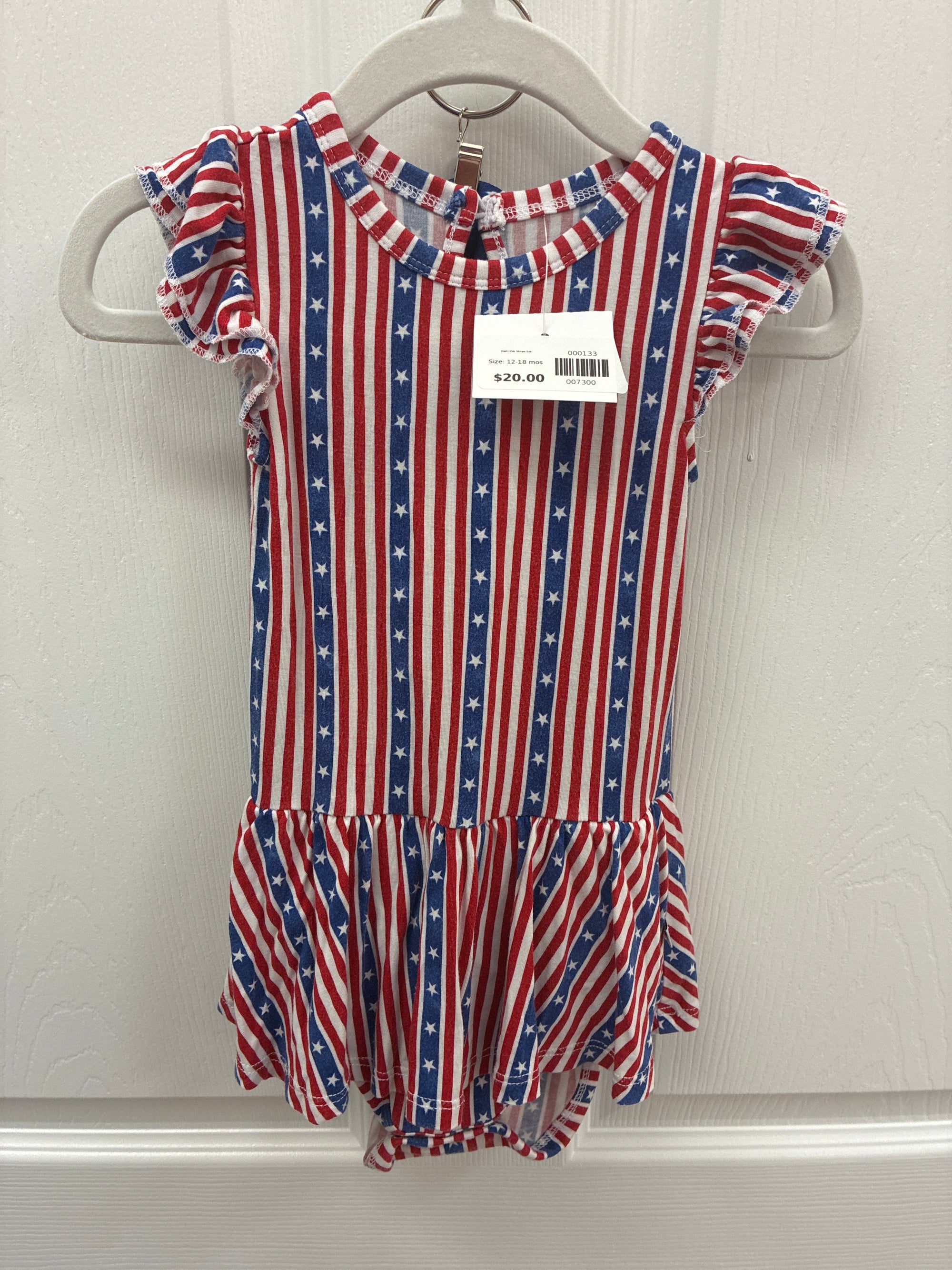 B&R  USA Stripe Set, 12-18 mos