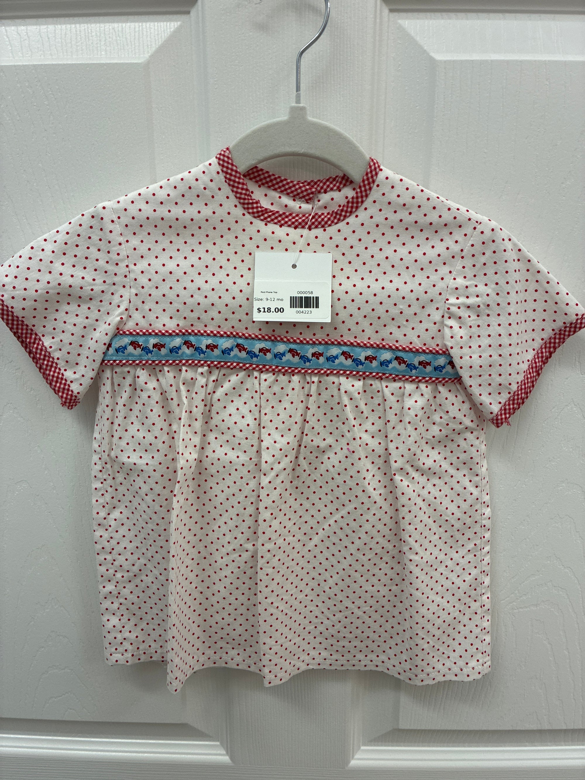 Red Plane Top, 9-12 mo