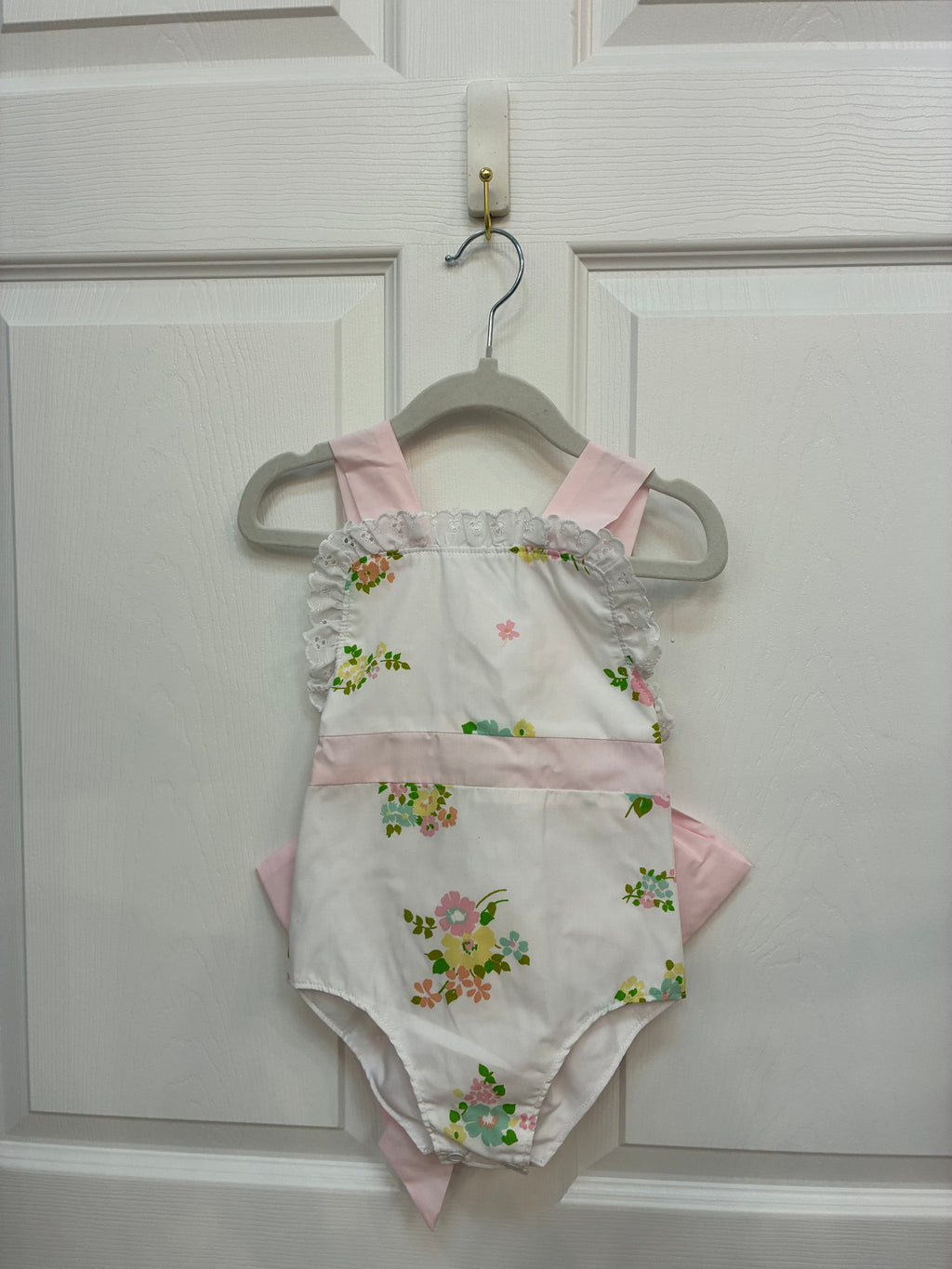 TBBC White Floral Sunsuit, 18-24 mos