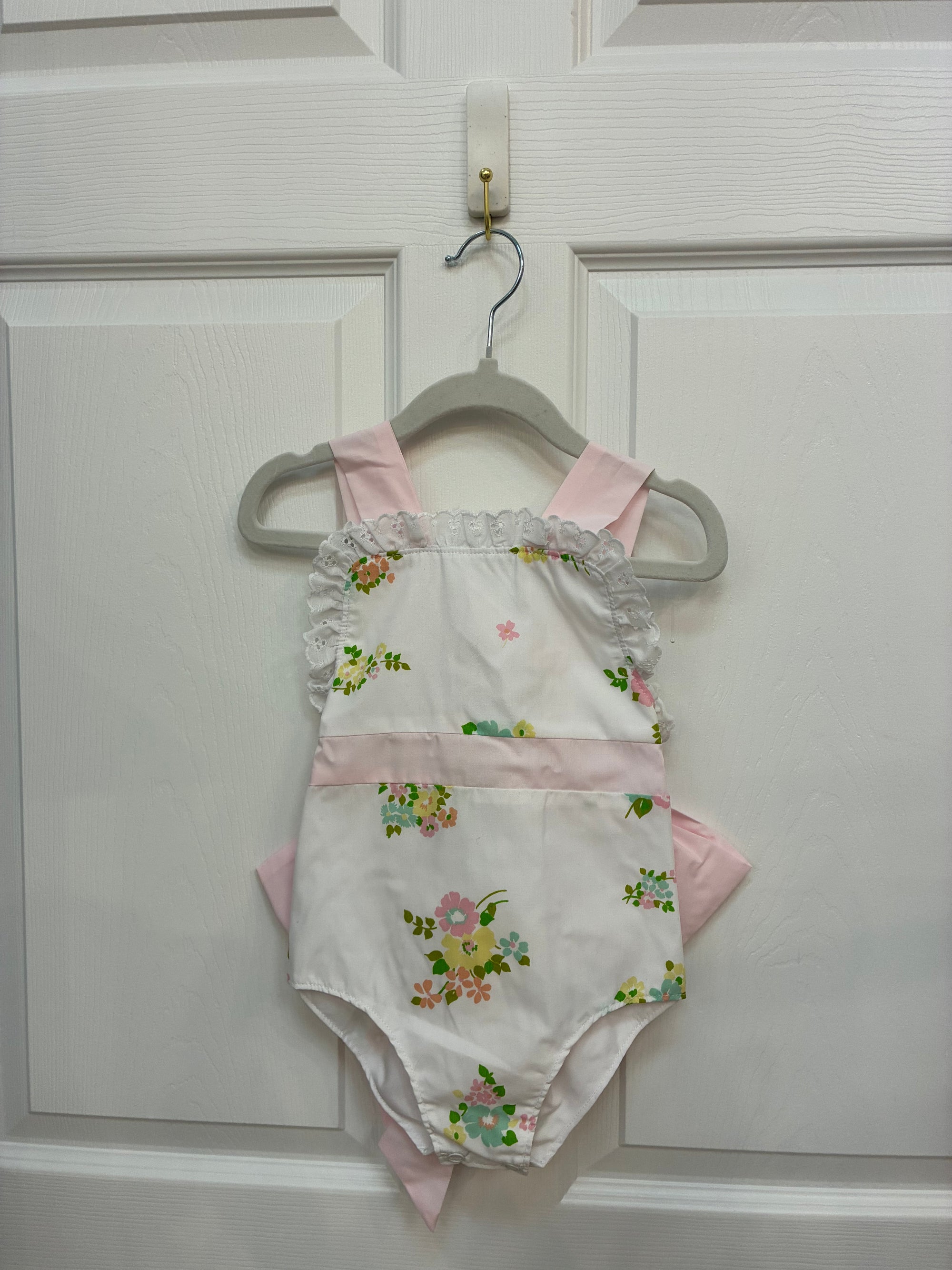 TBBC White Floral Sunsuit, 18-24 mos