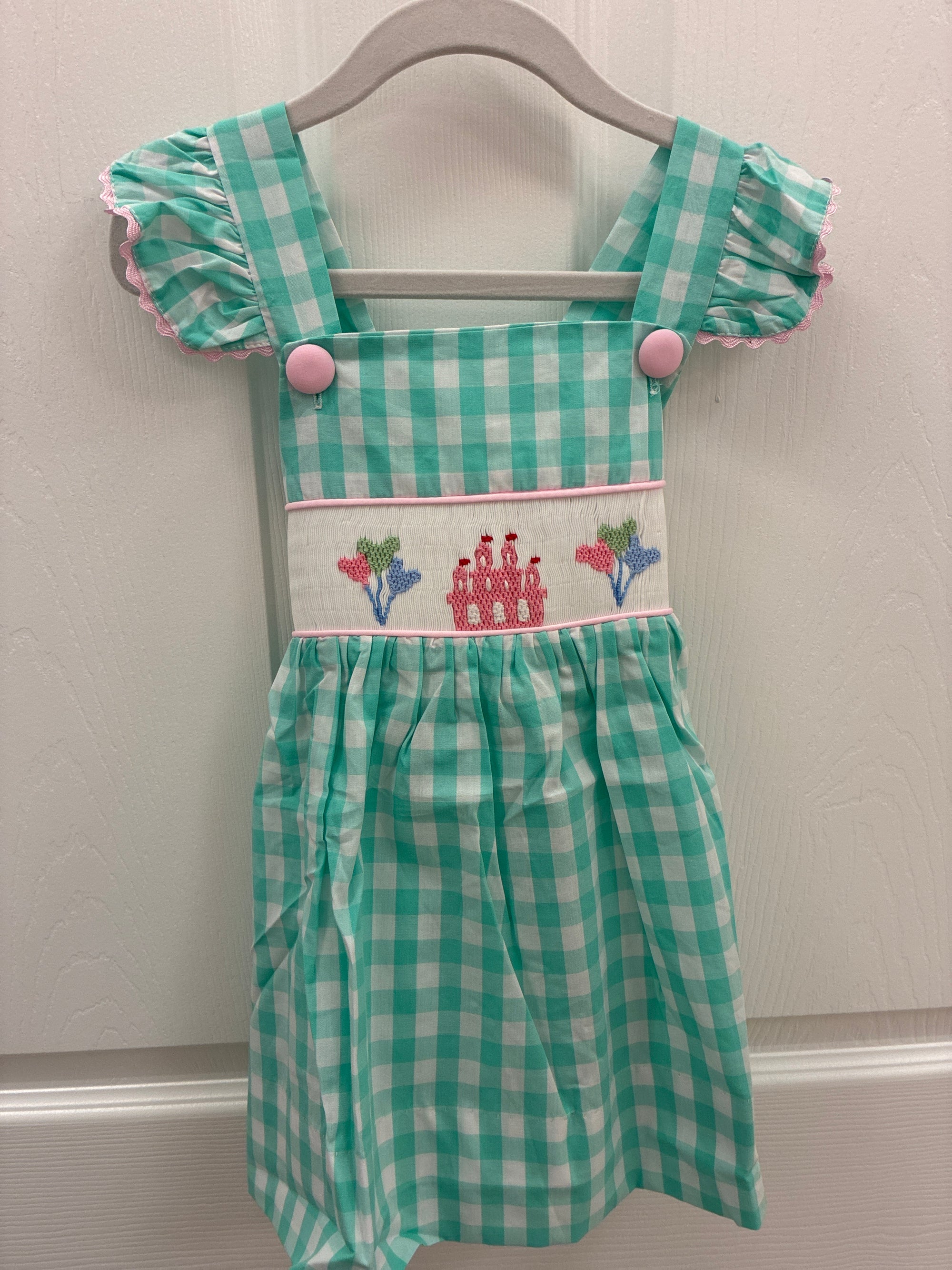 SK Teal Castle Dress, 18 mos
