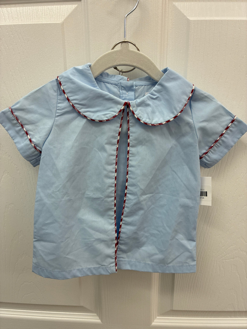 PPC Blue/Red Peter Pan Collar Set, 12 mos