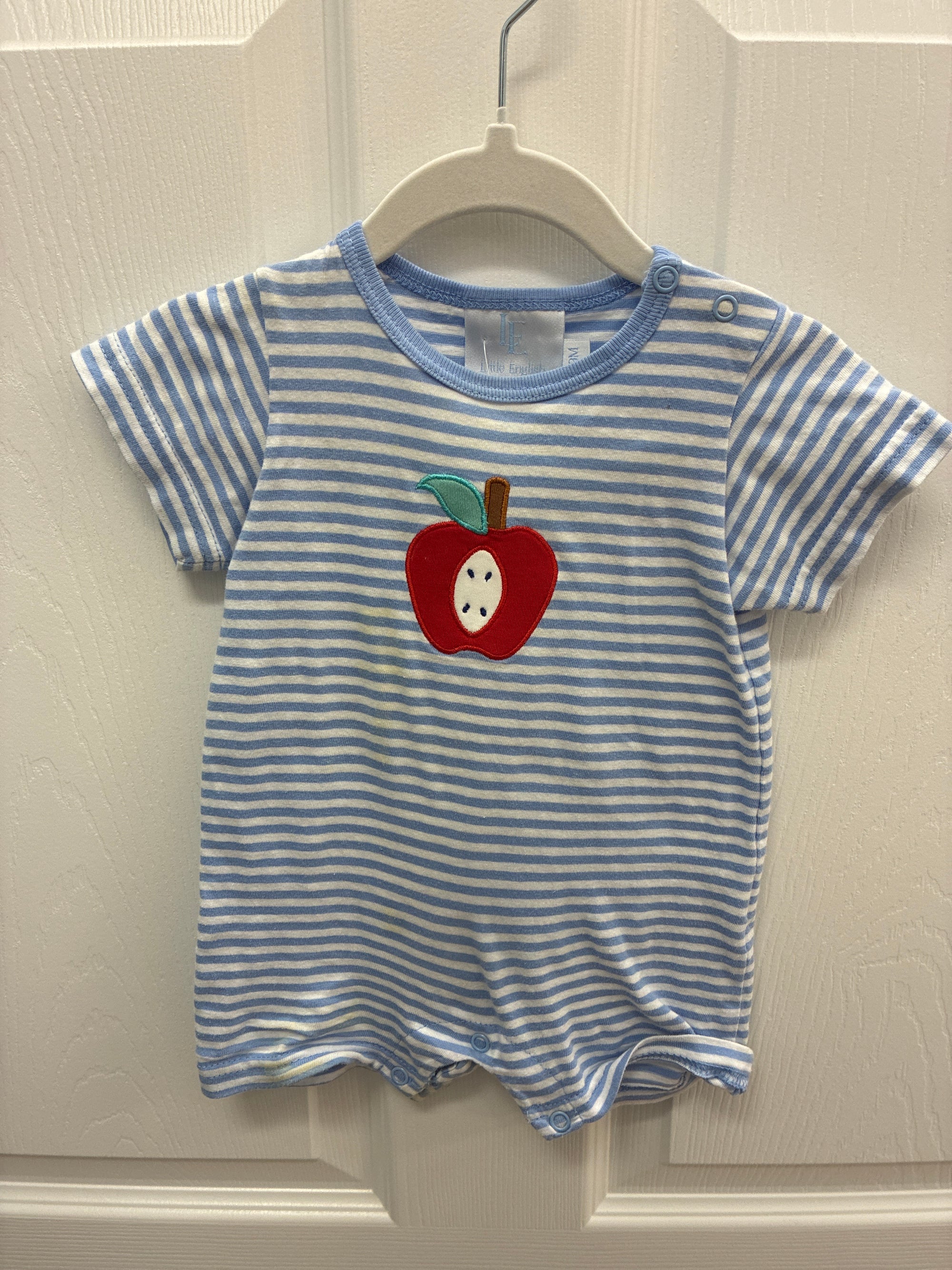 LE Apple Romper, 9 mos