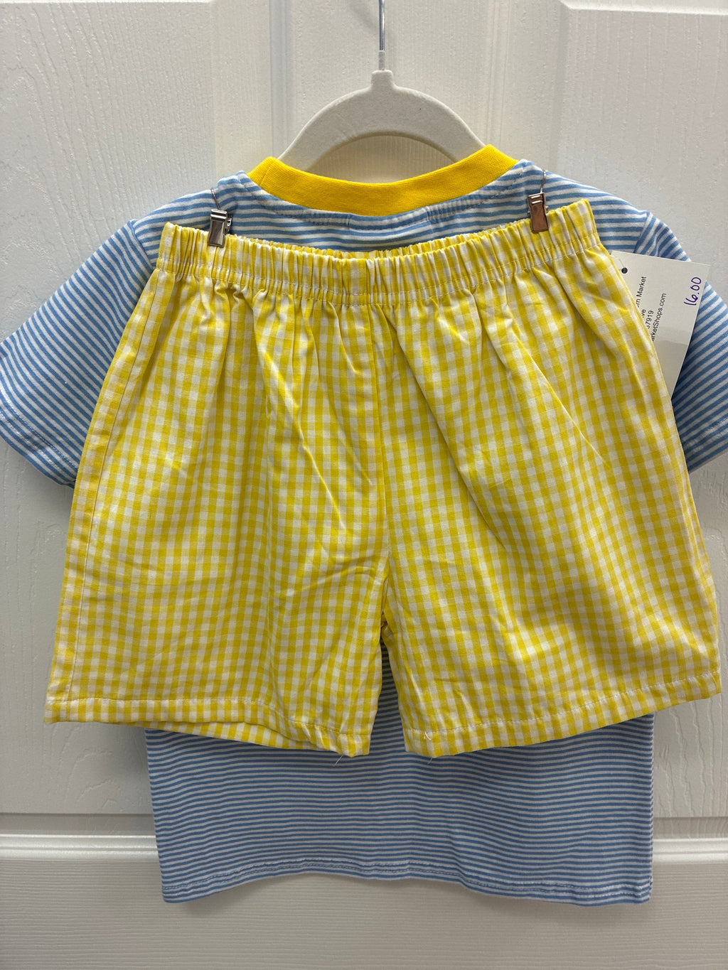 JB blue stripe crayon short set, 6